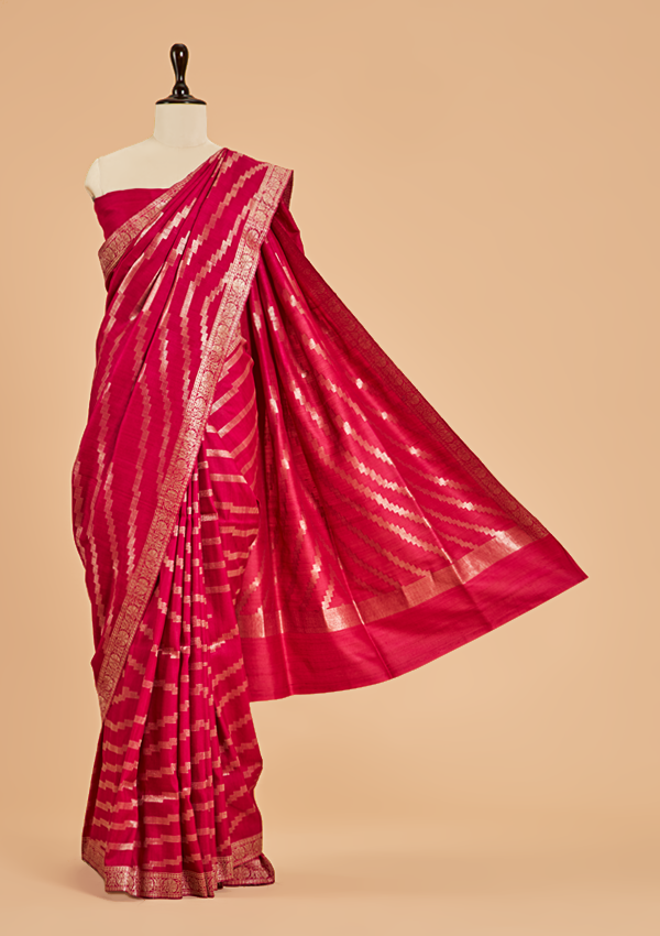 Majenta Jaal Saree in Georgette Tussar