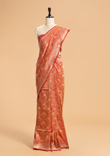 Red Brocade Silk Saree