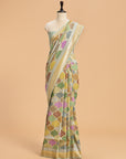 Light Green Rangkat Georgette Tussar Saree