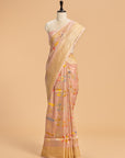 Light Pink Kadwa Jaal Georgette Tussar Saree