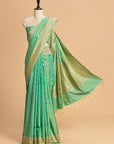 Sea Green Kadwa Butta Silk Saree