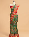 Bottle Green Patola Silk Saree