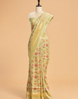 Pista Jamdani Jaal Georgette Tussar Saree